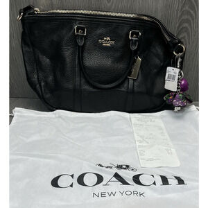 Coach Central Satchel Black Leather W/ Tags & Dust Bag & Belgium Receipt F55662